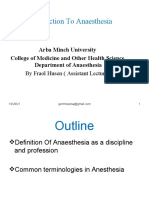 Introduction To Anaesthesia