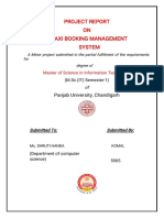 Projectreport On Taxibooki Ngmanagement System: Panj Abuni Ver Si T Y, Chandi Gar H