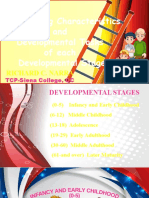 Outstanding Characteristics of Stages of Development