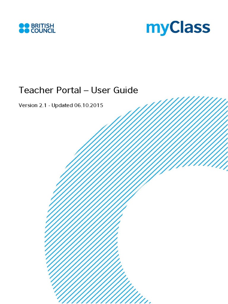 myClass Teacher Portal User Guide | PDF | Button (Computing) | Login