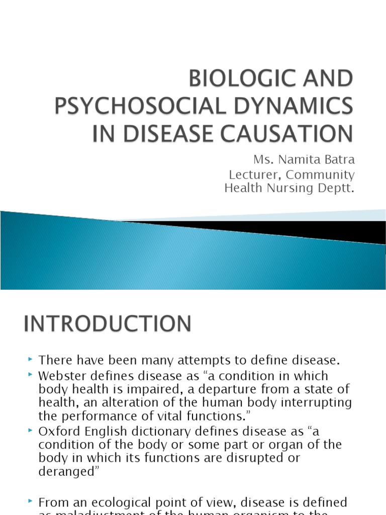 Biologic and Psychosocial Dynamics in Disease Causation | PDF | Gene ...