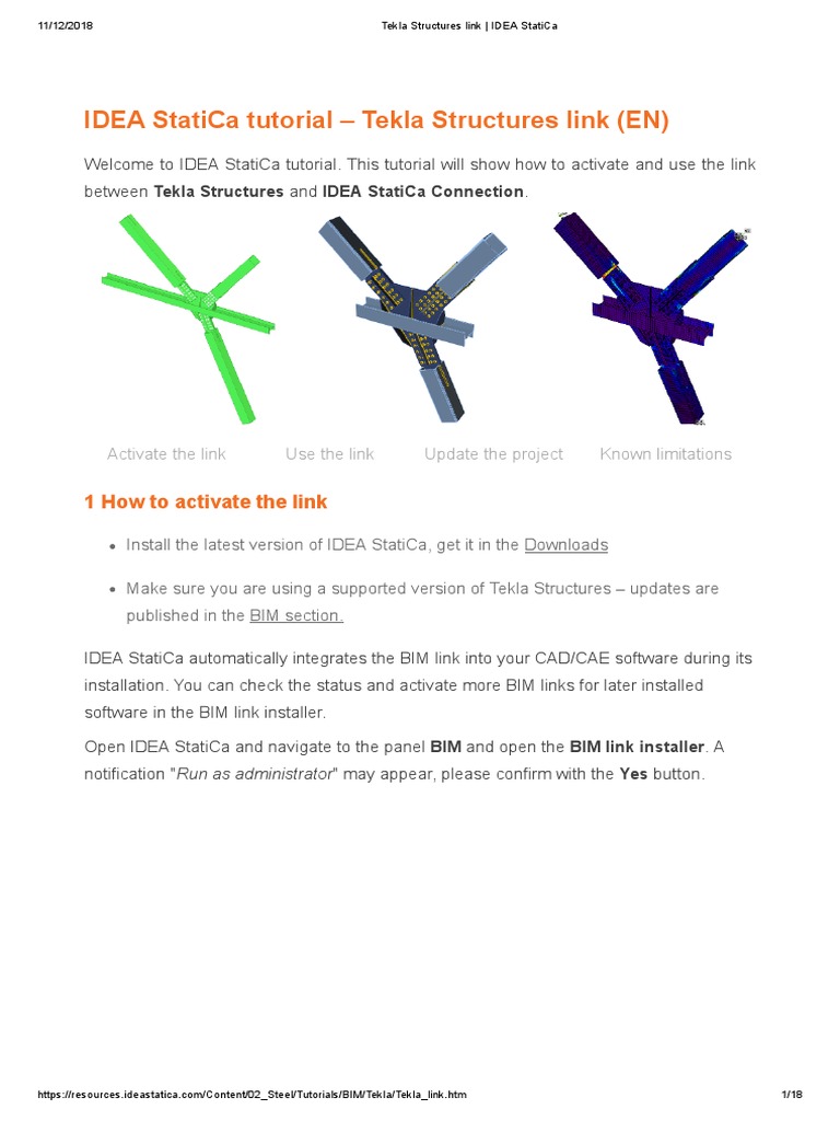 Tekla Structures & IDEA StatiCa Link Guide | PDF | Microsoft Excel ...