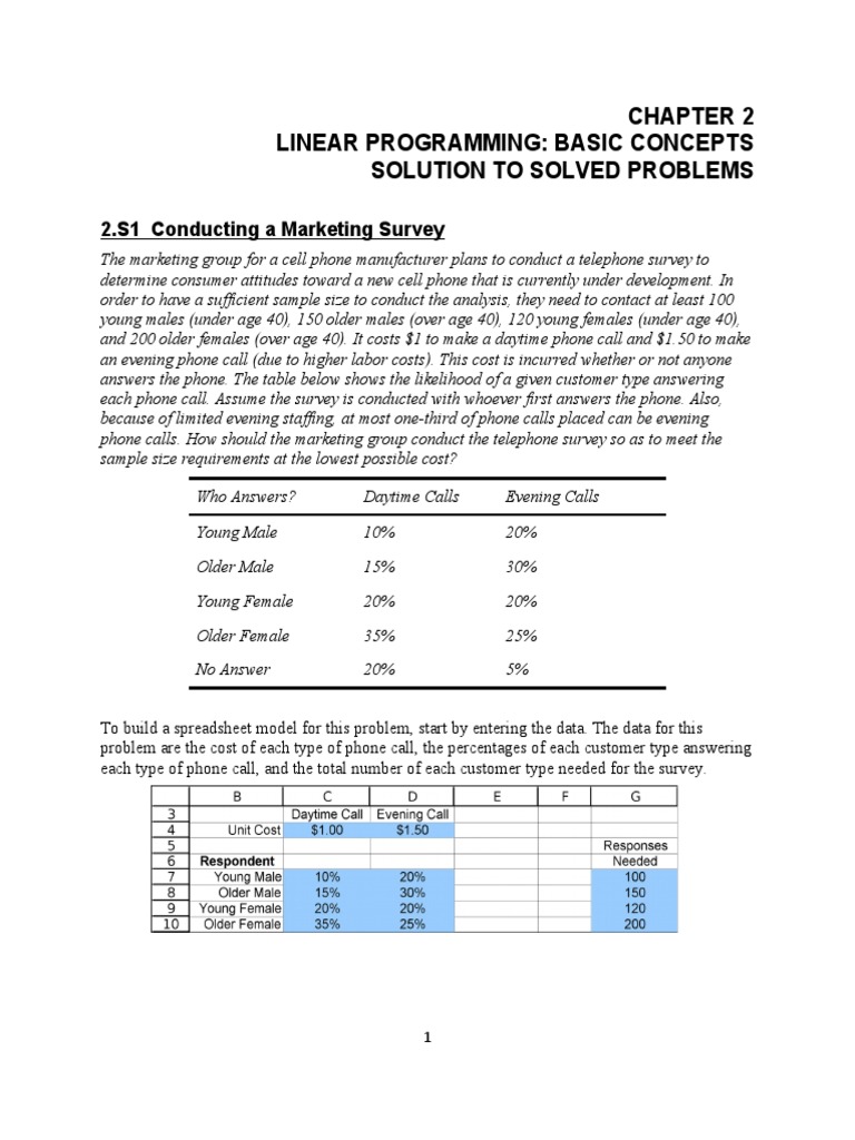Linear Programming: Basic Concepts Solution To Solved Problems | PDF ...