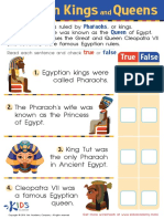 Grade 3 Egyptian Kings and Queens Worksheet