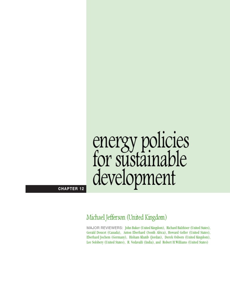 Energy Policies For Sustainable Development | PDF | Sustainability ...