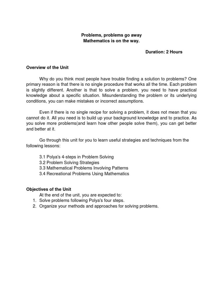 Lessons 3.1 3.2 Problem Solving | PDF | Numbers | Equations