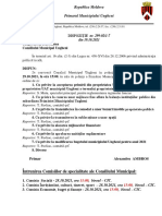 Dispoziția primarului municipiului Ungheni nr. 299-02/1-7 din 19 octombrie 2021