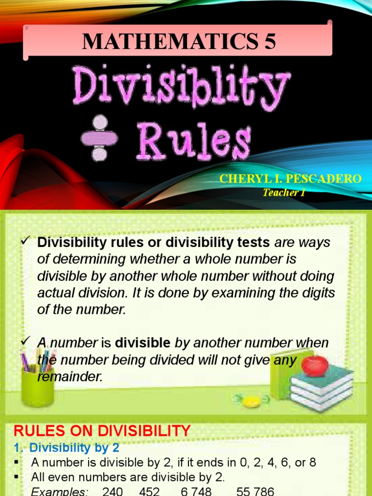 Math PPT Divisibility | PDF | Numbers | Mathematics
