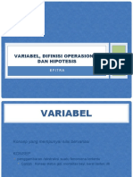 Variabel, Hipotesis Dan Difenisi Operasional