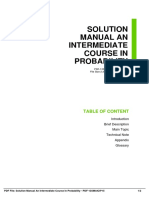 Solution Manual An Intermediate Course in Probability: Table of Content