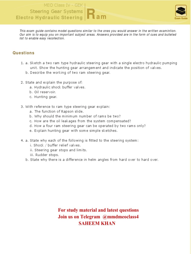 Steering Gear Testing PDF Rudder Steering