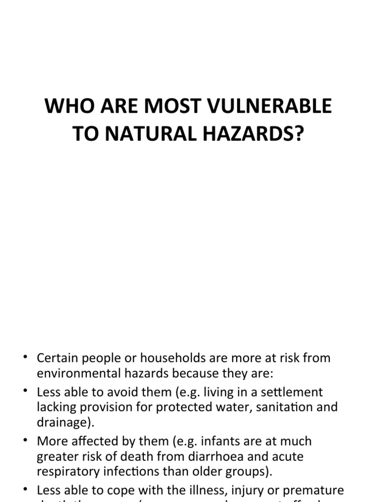 Identifying Vulnerable Groups to Hazards | PDF | Sanitation | Risk
