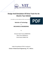 Design and Simulation of Drive Train For An Electric Two Vehicle