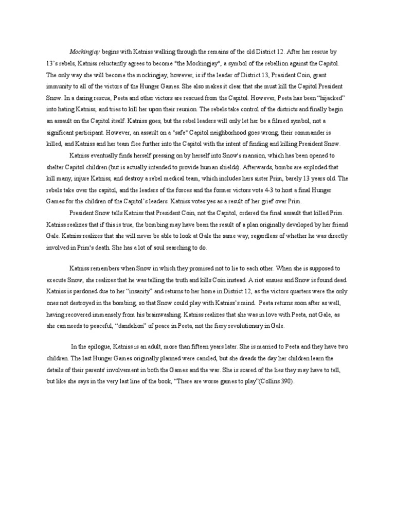 Mockingjay: Summary and Analysis | PDF | The Hunger Games