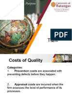 TQM Costs of Quality Categories