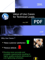 Value of Use Cases For Technical Leads: IBM Quality Software Engineering