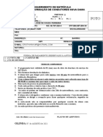 Requerimento de matrícula em curso de formação de condutores