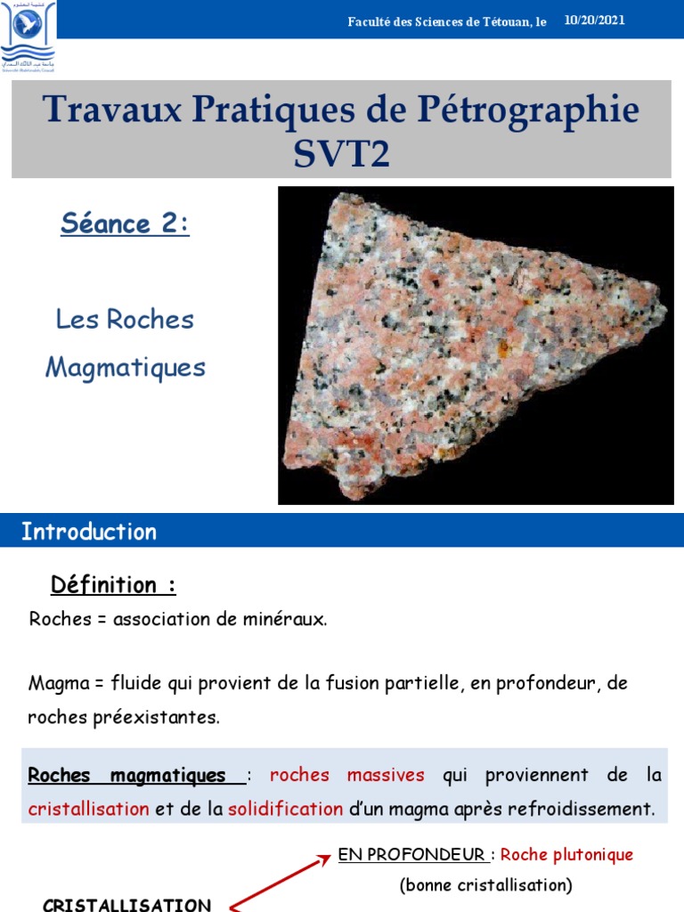 Travaux Pratiques de Pétrographie Magmatique | PDF | Roche magmatique ...