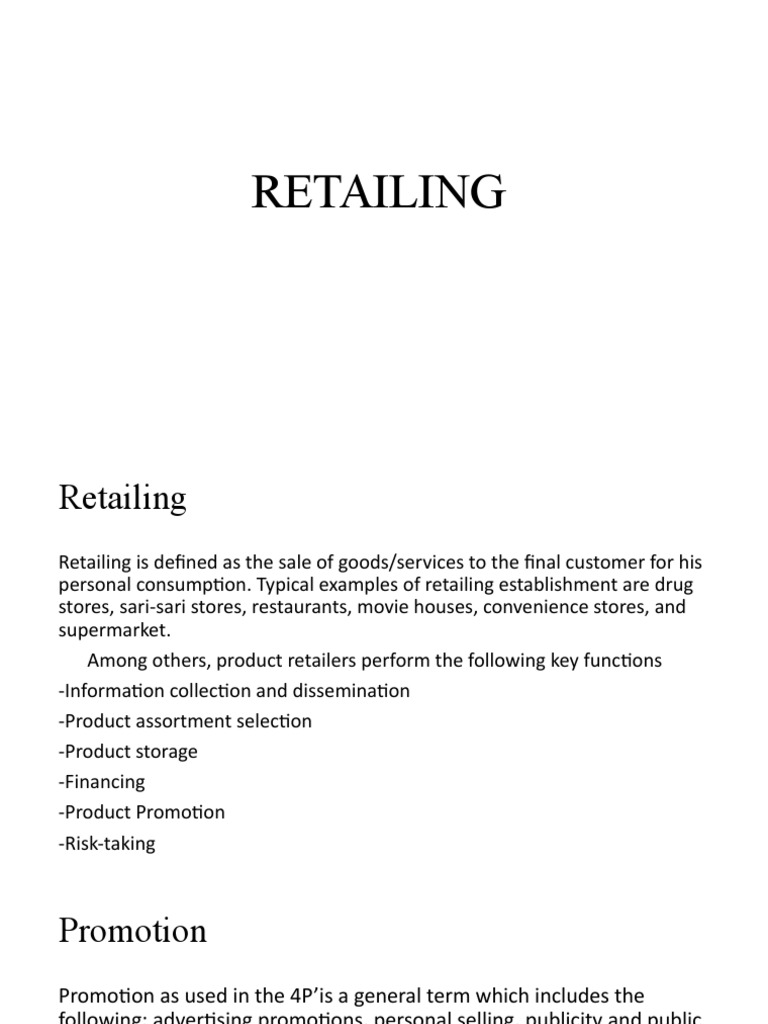RETAILING | PDF | Business | Social Science