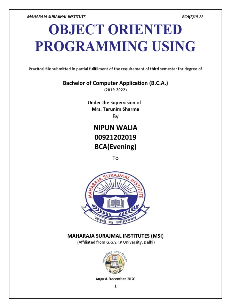 C++ File Nipun Walia 00921202019 | PDF | Namespace | Constructor ...