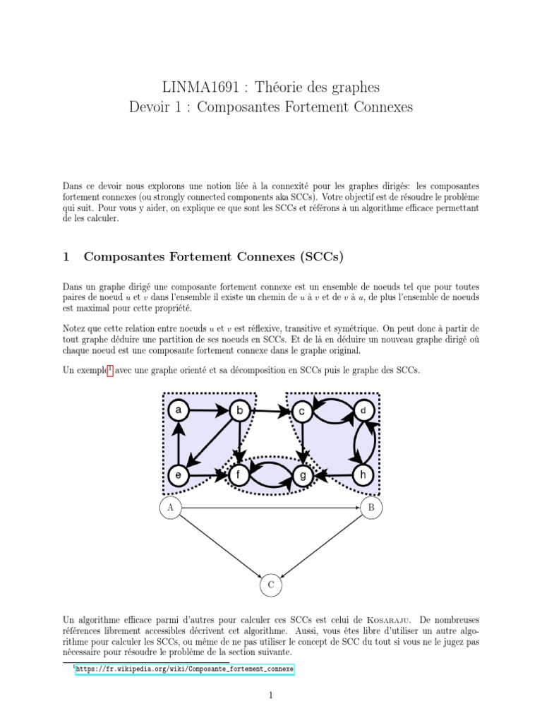 Composantes Fortement Connexes en Graphes | PDF | Théorie des graphes ...
