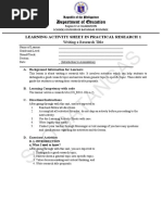 Practical Research 1 - Writing A Research Title (MELC9) - LAS