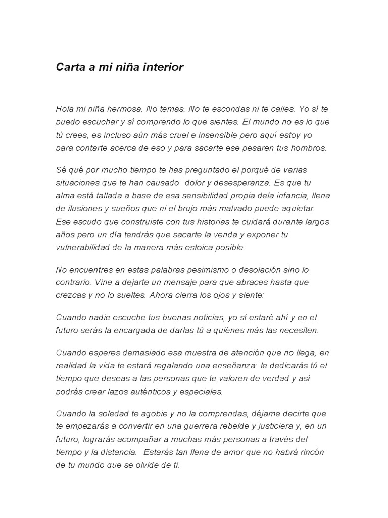 Carta A Mi Niña Interior PDF