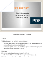 Set Theory: Bicol Unviersity Graduate School Daraga, Albay
