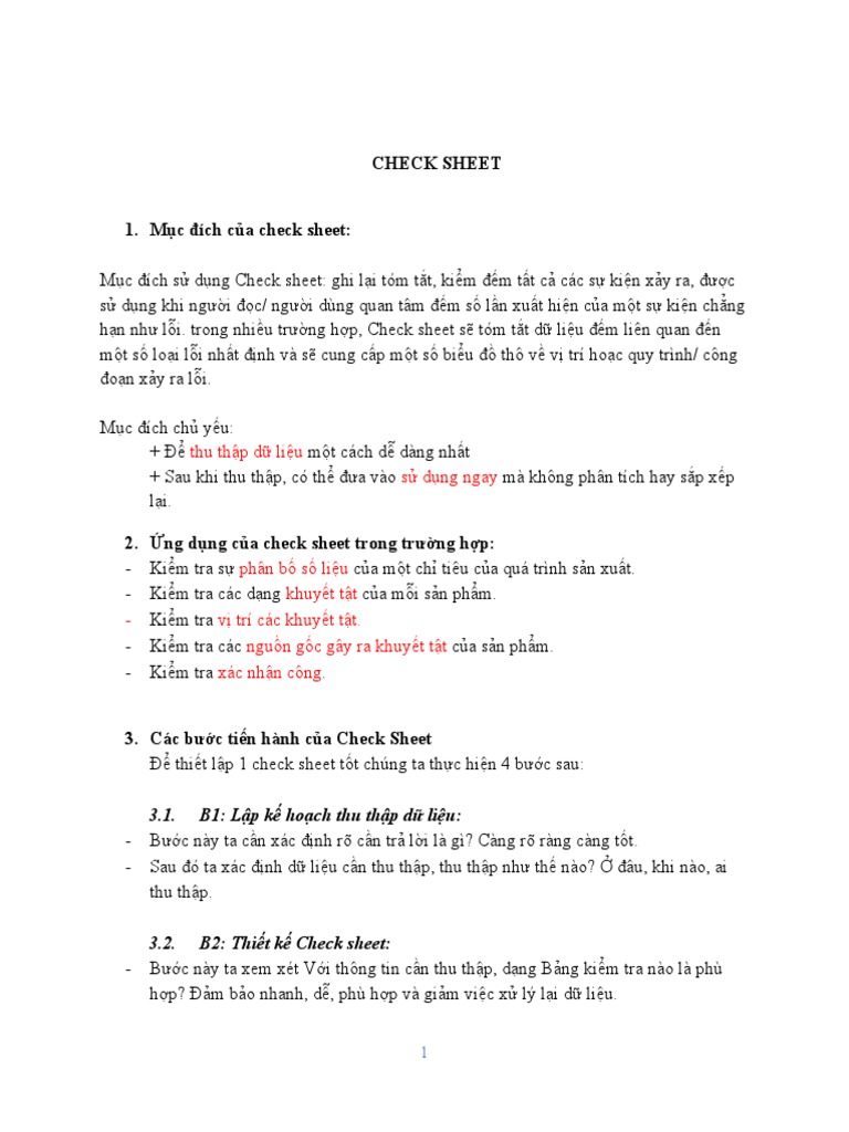 Check Sheet | PDF