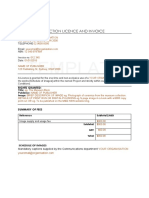Image reproduction licence invoice