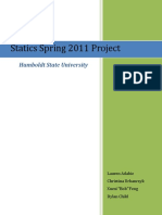 Humboldt State University Statics Spring 2011 Project