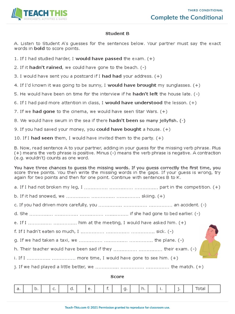 Worksheets, Activities & Games: Third Conditional | PDF | Linguistics