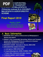 Download Sustainable harvesting delivery and transport systems for malapapaya Polyscias nodosa in a coconut malapapaya agroforestry scheme by UPLB Office of the Vice Chancellor for Research and Extension SN53393537 doc pdf
