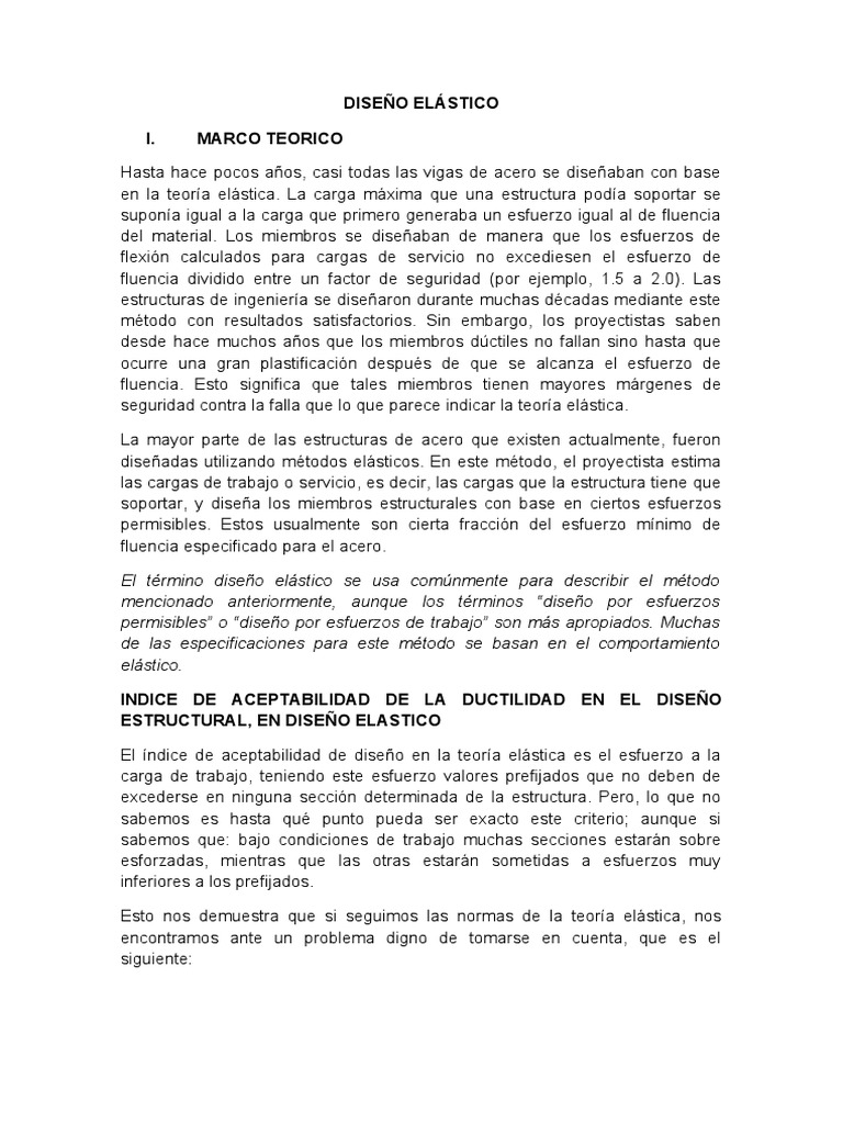 Diseño Elástico de Vigas Metálicas | PDF | Elasticidad (Física ...