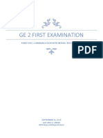 Ge 2 First Examination: Purposive Communication With Interactive Learning