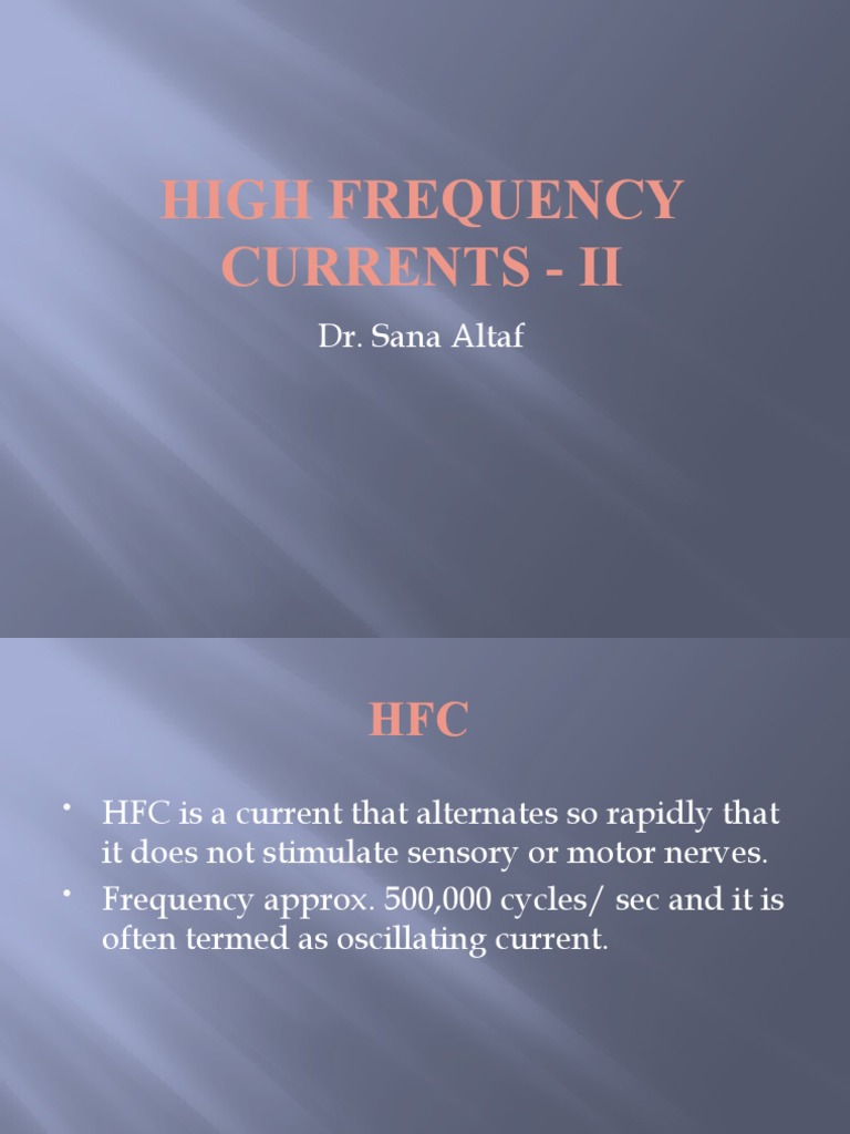 High Frequency Currents II PDF