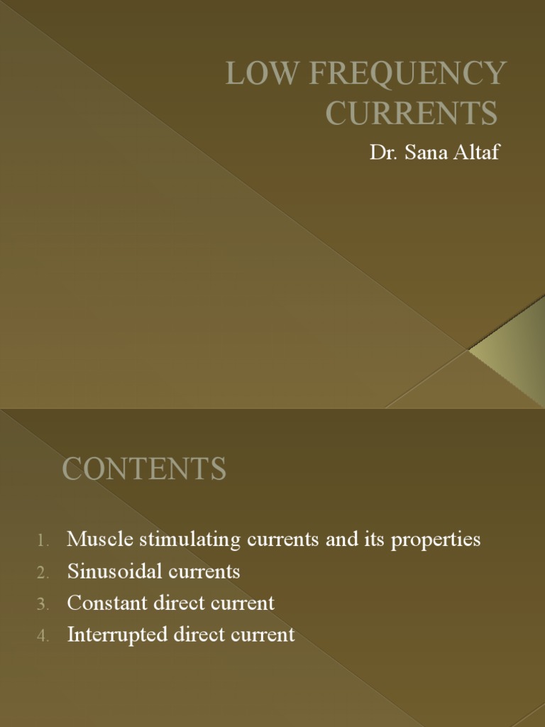 Low Frequency Currents in Physiotherapy | PDF | Electric Current ...