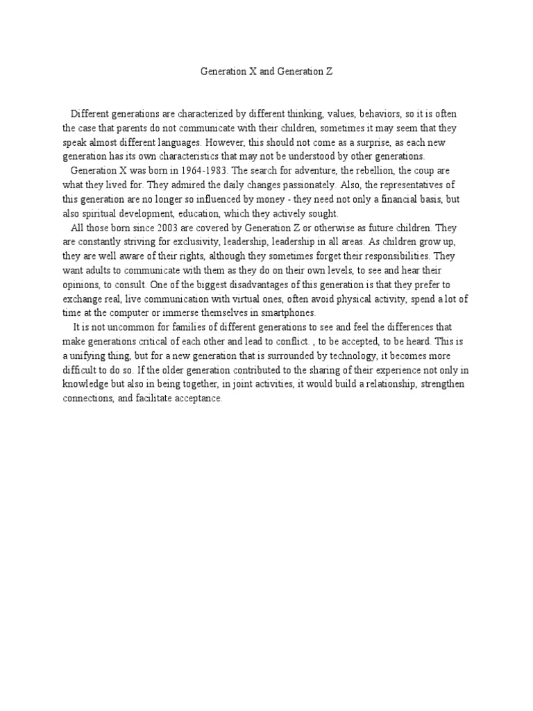 Generation X and Generation Z | PDF | Wellness