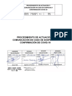 Procedimiento Actuación y Comunicación Caso Sospechoso y Confirmado Ing MyK