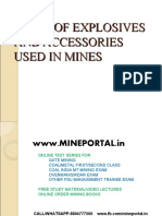 Types of Explosives and Accessories Used in Mines