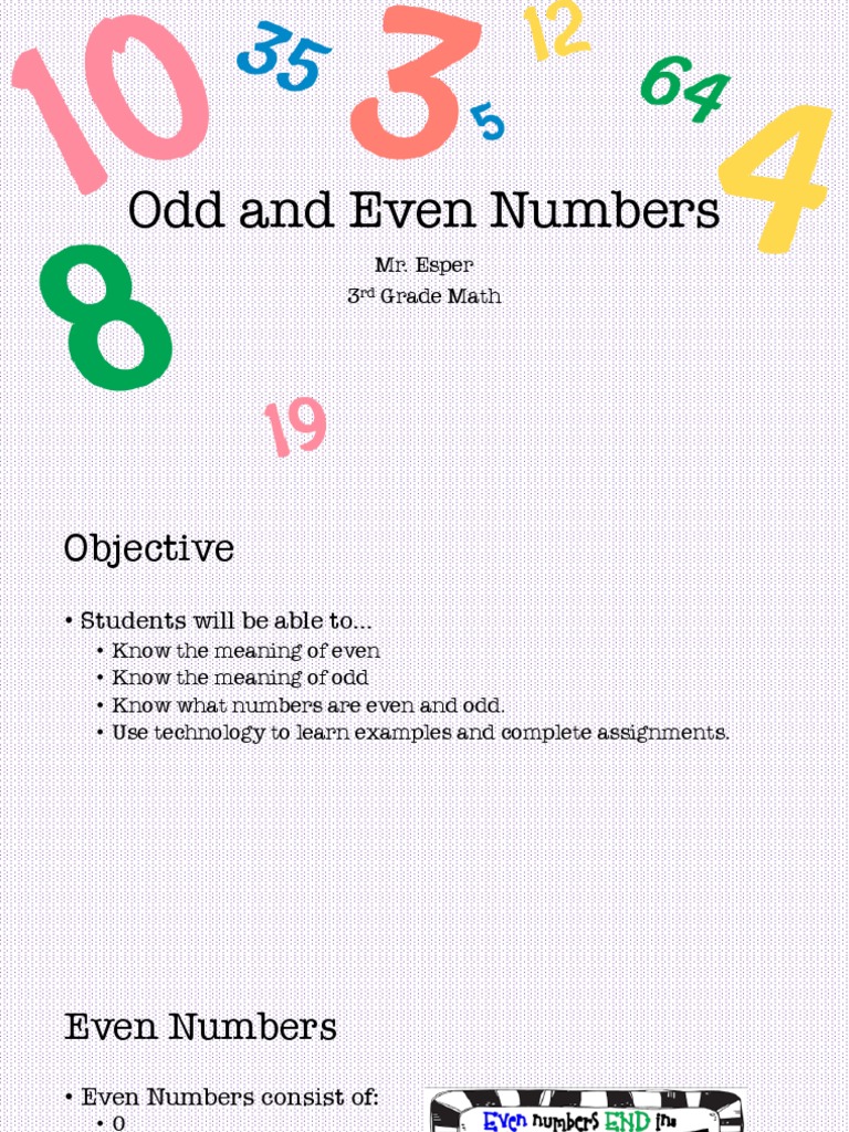 Odd and Even Numbers for 3rd Graders | PDF