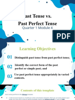 Past Tense vs. Past Perfect Tense: Quarter 1 Module 4