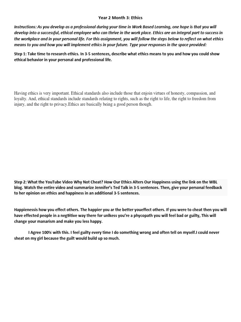 Ethical Reflection in Professional Growth | PDF | Career & Growth