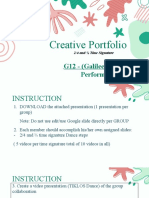 Creative Portfolio: G12 - (Galilee) (Online) Performance Task