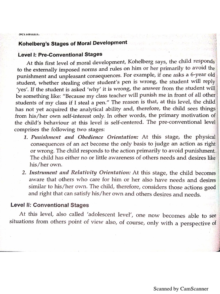 Kohlberg Stages of Moral Development PDF