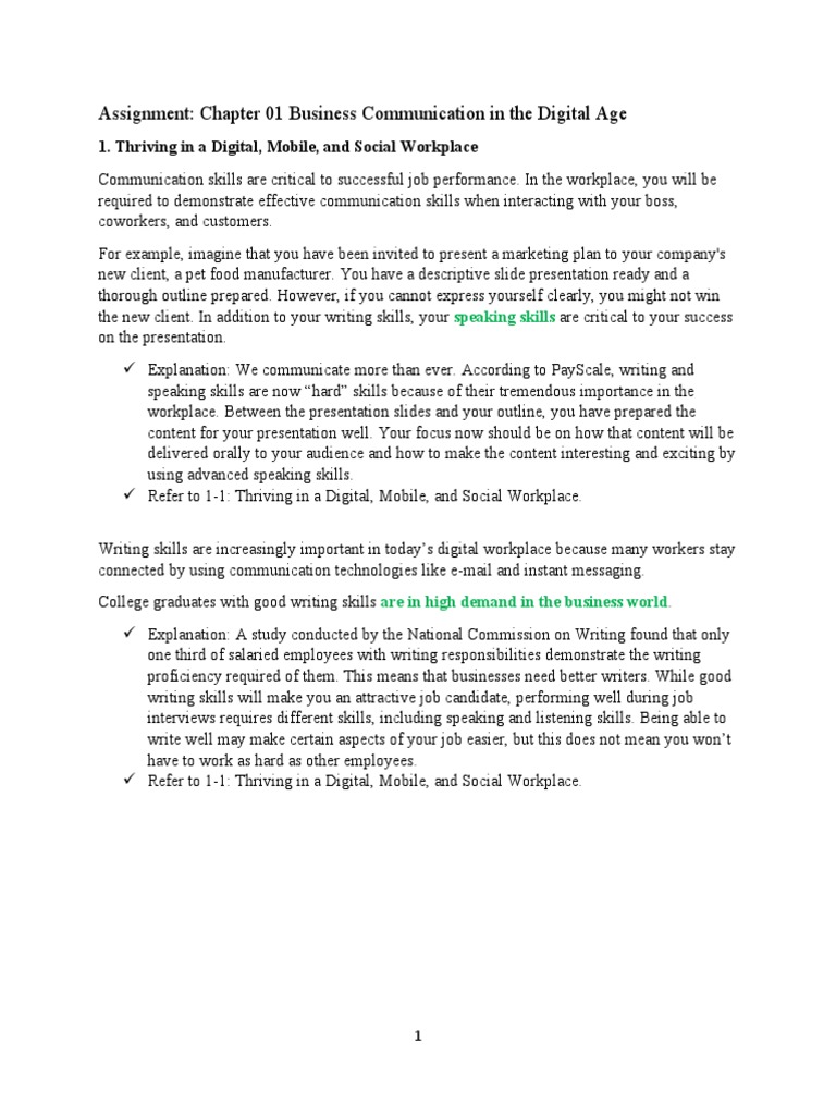 Chapter 1 Business Communication in The Digital Age | PDF | Comma ...