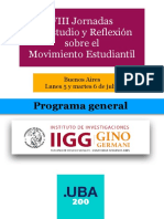 Programa VIII Jornadas de Estudio y Refl