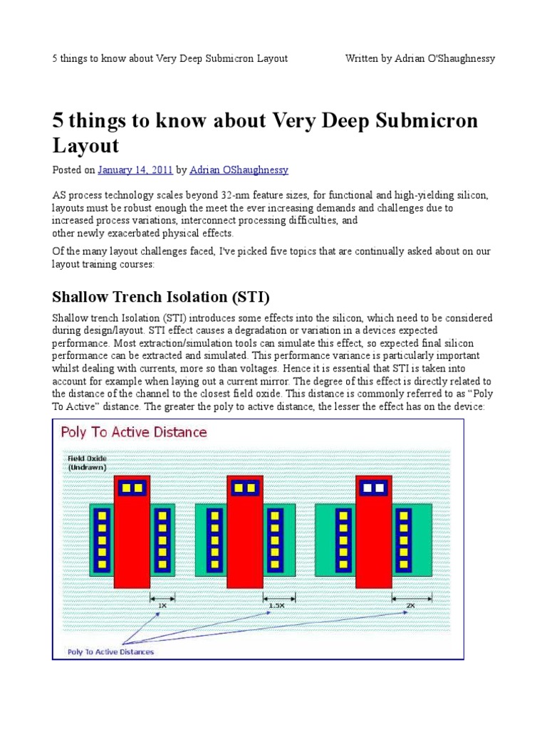 Deep Submicron Layout Challenges | PDF | Mosfet | Electrical Network