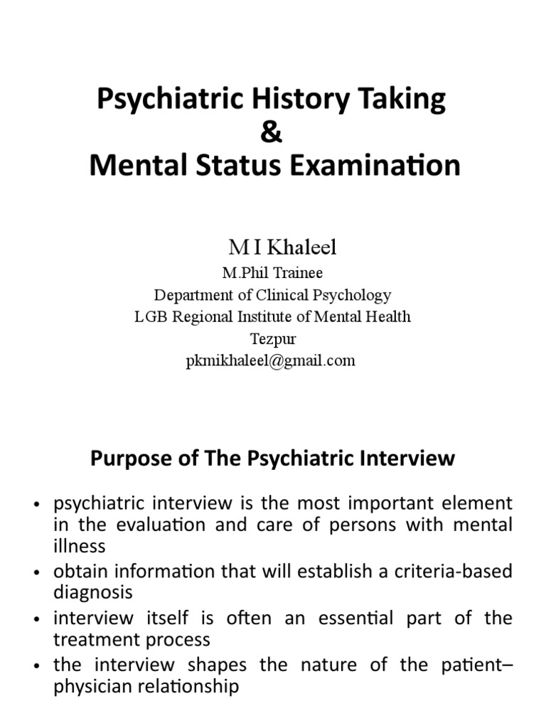 Psychiatric History Taking PDF Delusion Psychiatry