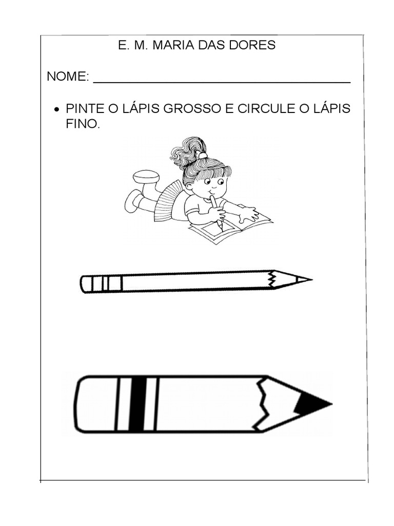Atividade Fino Grosso Lapis 2019 | PDF